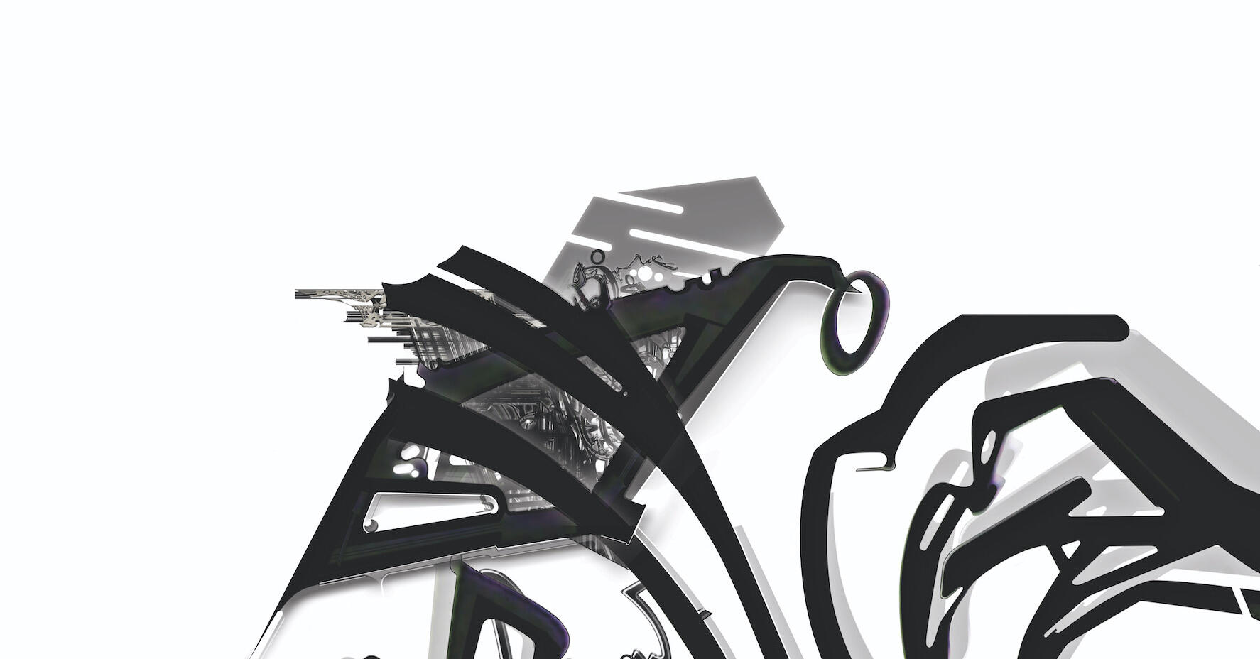 Henry's sidekick revealed himself naturally in the drawing process. The most fundamental stroke of ink plays out like the leading head of a swift black bird darting through a pure white landscape.